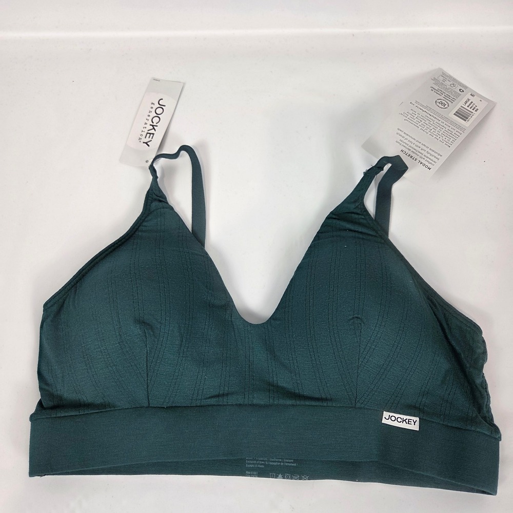 Jockey Generation Ribbed Modal Stretch Bralette Teal Large NWT Loungewear